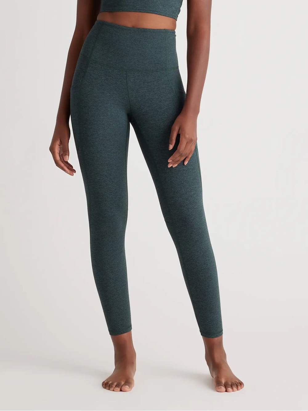 Quince High-Rise Leggings in Dark Teal Heather